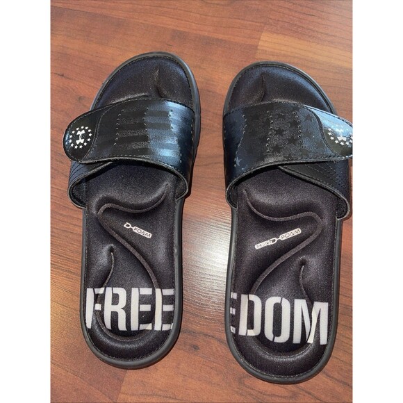 Under Armour Men's Freedom Black Slide Slippers Size 9 - Picture 1 of 3